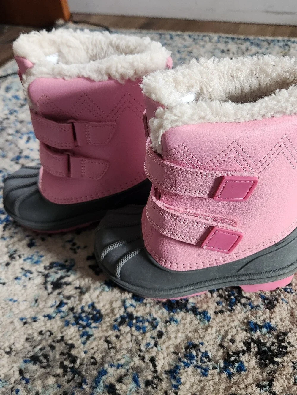 Cat & Jack Pink and Gray Kids Winter Boots